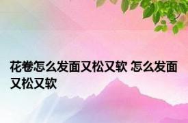 花卷怎么发面又松又软 怎么发面又松又软