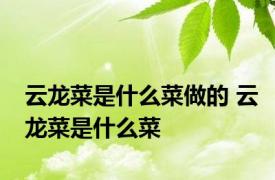 云龙菜是什么菜做的 云龙菜是什么菜