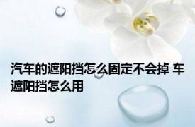 汽车的遮阳挡怎么固定不会掉 车遮阳挡怎么用