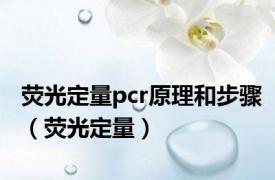 荧光定量pcr原理和步骤（荧光定量）