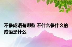 不争成语有哪些 不什么争什么的成语是什么