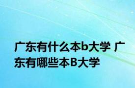 广东有什么本b大学 广东有哪些本B大学