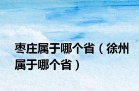 枣庄属于哪个省（徐州属于哪个省）