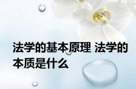 法学的基本原理 法学的本质是什么