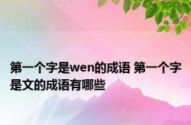 第一个字是wen的成语 第一个字是文的成语有哪些