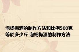 泡杨梅酒的制作方法和比例500克等於多少斤 泡杨梅酒的制作方法