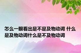 怎么一眼看出是不是及物动词 什么是及物动词什么是不及物动词