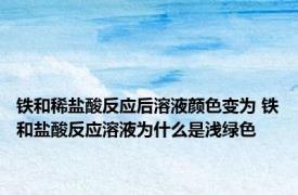 铁和稀盐酸反应后溶液颜色变为 铁和盐酸反应溶液为什么是浅绿色