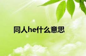 同人he什么意思