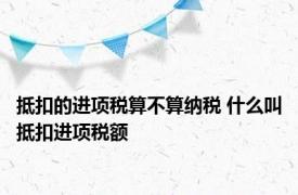 抵扣的进项税算不算纳税 什么叫抵扣进项税额