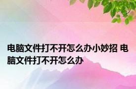 电脑文件打不开怎么办小妙招 电脑文件打不开怎么办