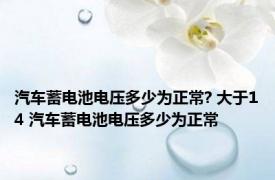 汽车蓄电池电压多少为正常? 大于14 汽车蓄电池电压多少为正常