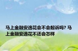 马上金融安逸花会不会起诉吗? 马上金融安逸花不还会怎样