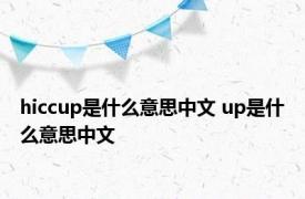 hiccup是什么意思中文 up是什么意思中文