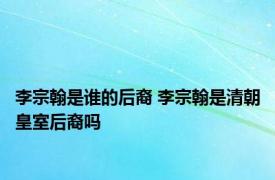 李宗翰是谁的后裔 李宗翰是清朝皇室后裔吗