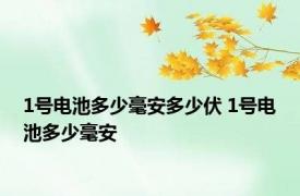 1号电池多少毫安多少伏 1号电池多少毫安