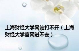 上海财经大学网站打不开（上海财经大学官网进不去）