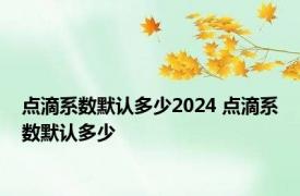 点滴系数默认多少2024 点滴系数默认多少