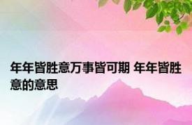 年年皆胜意万事皆可期 年年皆胜意的意思