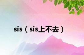 sis（sis上不去）