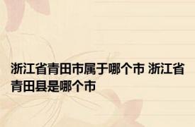 浙江省青田市属于哪个市 浙江省青田县是哪个市