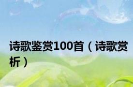 诗歌鉴赏100首（诗歌赏析）