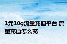 1元10g流量充值平台 流量充值怎么充