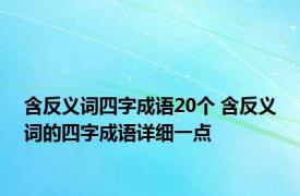 含反义词四字成语20个 含反义词的四字成语详细一点