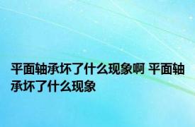 平面轴承坏了什么现象啊 平面轴承坏了什么现象