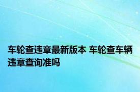 车轮查违章最新版本 车轮查车辆违章查询准吗