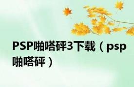 PSP啪嗒砰3下载（psp啪嗒砰）