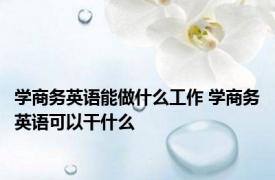 学商务英语能做什么工作 学商务英语可以干什么