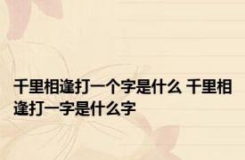 千里相逢打一个字是什么 千里相逢打一字是什么字