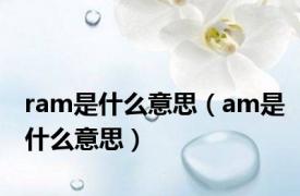 ram是什么意思（am是什么意思）