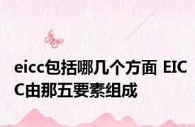 eicc包括哪几个方面 EICC由那五要素组成