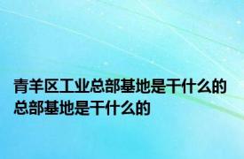 青羊区工业总部基地是干什么的 总部基地是干什么的