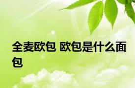 全麦欧包 欧包是什么面包