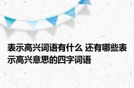 表示高兴词语有什么 还有哪些表示高兴意思的四字词语