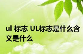 ul 标志 UL标志是什么含义是什么