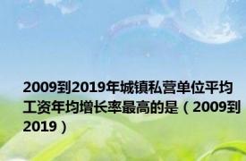 2009到2019年城镇私营单位平均工资年均增长率最高的是（2009到2019）