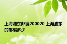 上海浦东邮编200020 上海浦东的邮编多少