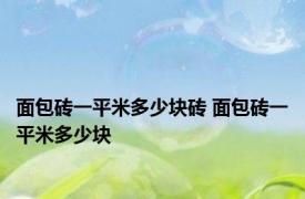 面包砖一平米多少块砖 面包砖一平米多少块