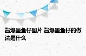 酱爆墨鱼仔图片 酱爆墨鱼仔的做法是什么