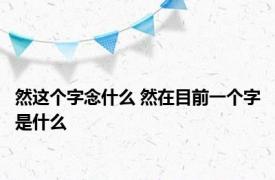 然这个字念什么 然在目前一个字是什么