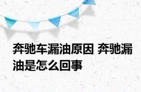 奔驰车漏油原因 奔驰漏油是怎么回事