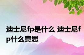 迪士尼fp是什么 迪士尼fp什么意思