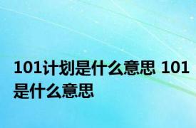 101计划是什么意思 101是什么意思