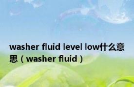 washer fluid level low什么意思（washer fluid）