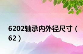 6202轴承内外径尺寸（62）