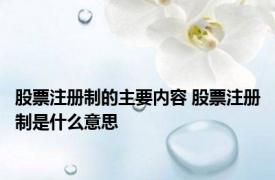 股票注册制的主要内容 股票注册制是什么意思